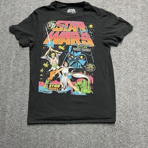 Star Wars Comic Book T Shirt Men's Small Black Graphic Darth Vader Luke Cotton